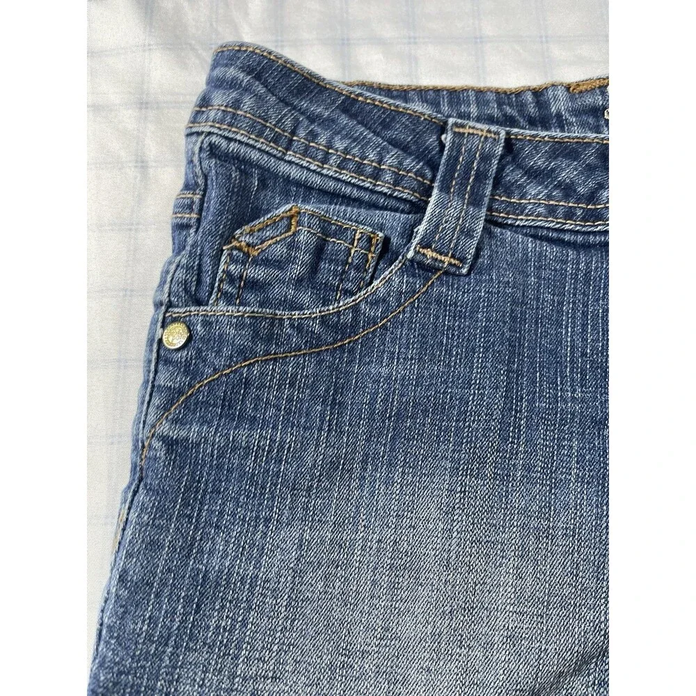 Southpole Girls Denim Bermuda Shorts Size 14 Blue Jean School Cuffed Stretch